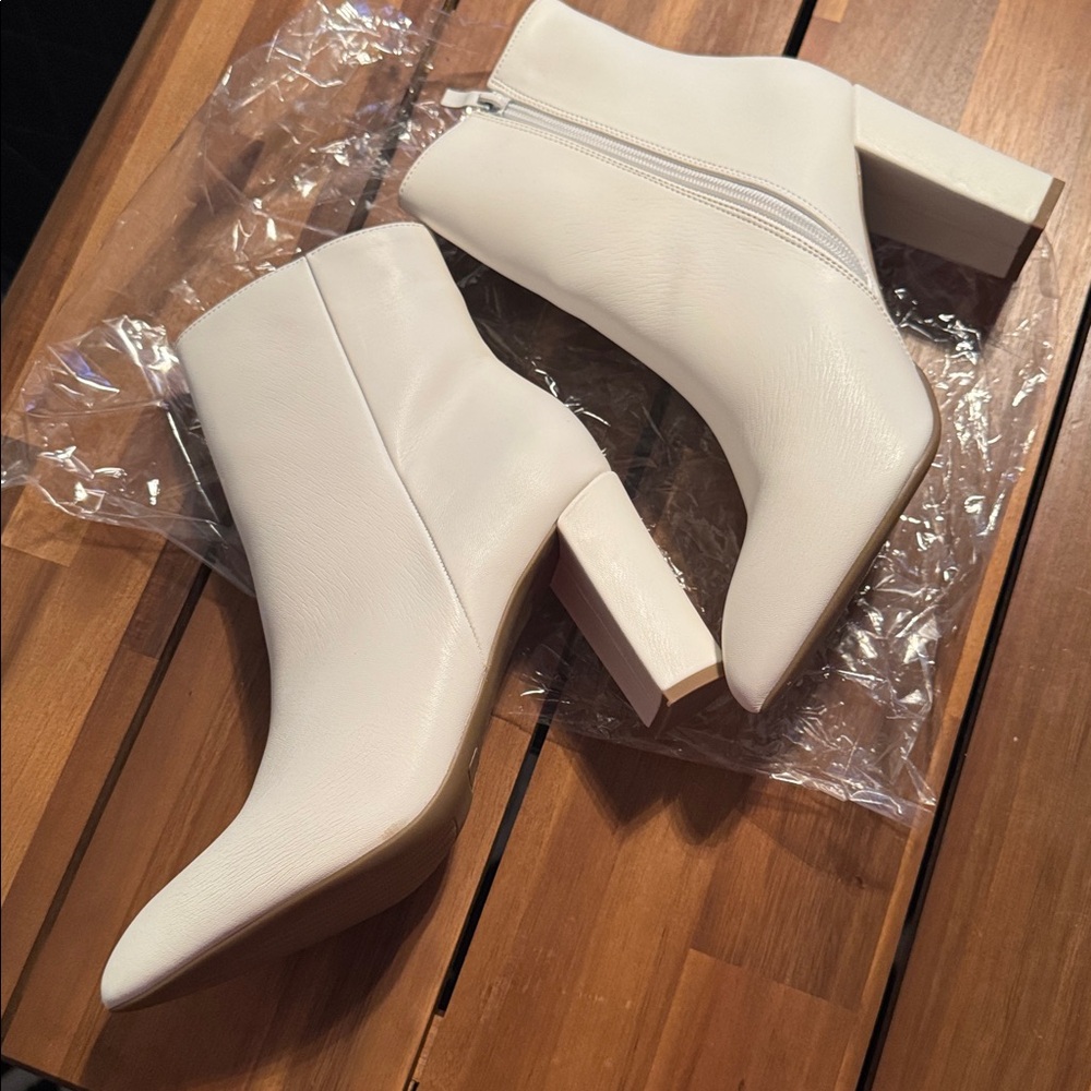 3 for $20 Chic White Heeled Ankle Boots